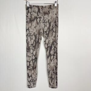 Vimmia Womens Small Gray Brown Snakeprint Leggings Animal Print Workout Yoga